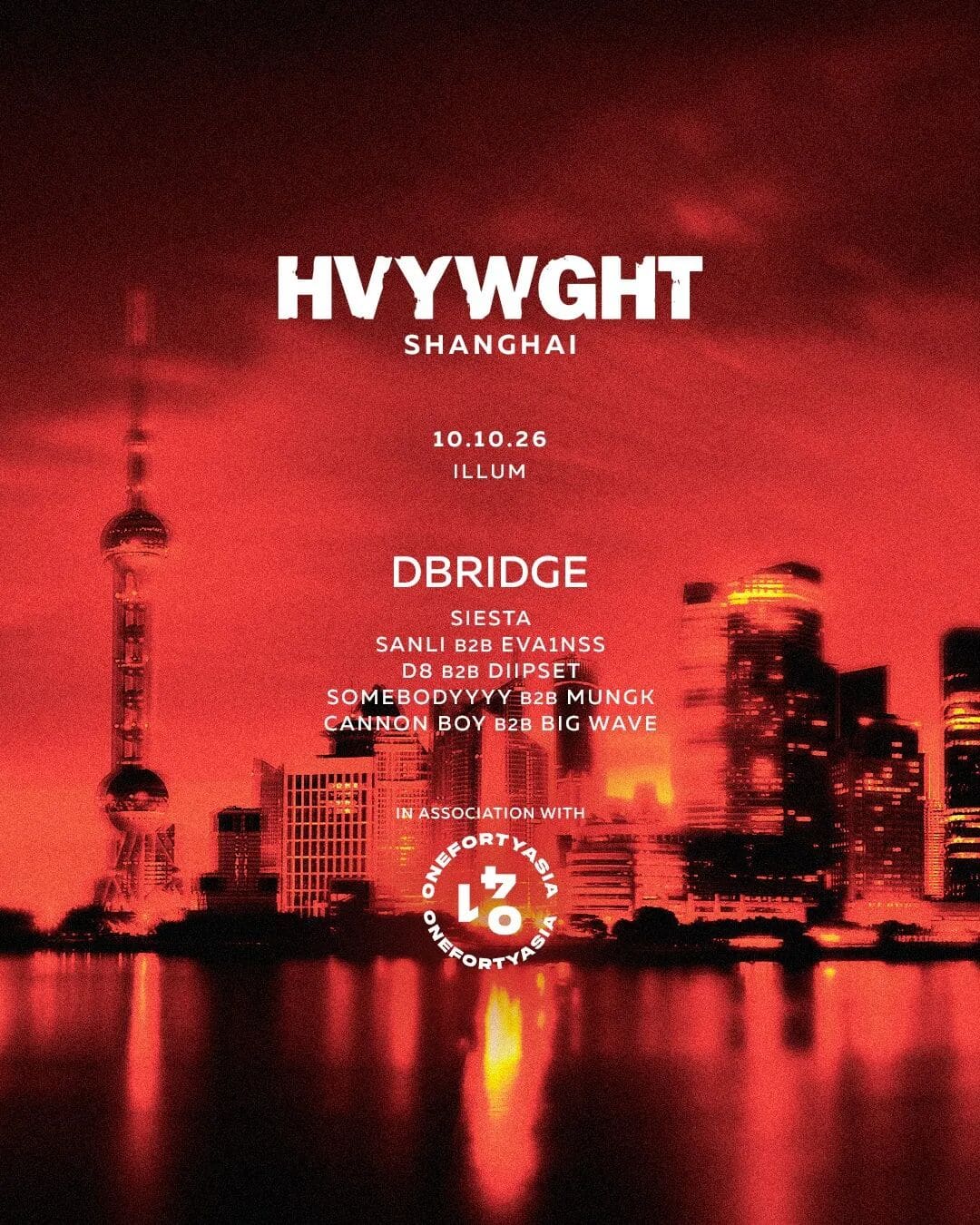 HVYWGHT: dBridge + more event poster or Shanghai Rave Index preview